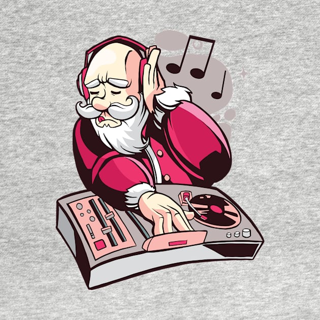 Cartoon DJ Santa Claus by SLAG_Creative